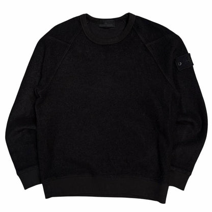 Stone island ghost badge wool sweatshirt (S) | Small, Black