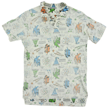 Vintage Issey Miyake All Over Print Polo Shirt Woman’s Size M