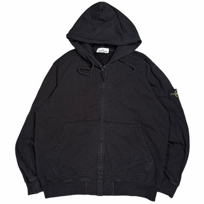 Stone island black zip up hoodie (XXXL) | XXXL, Black