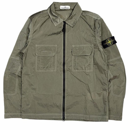 Stone island nylon metal ripstop overshirt jacket (M) | Medium, Olive Green