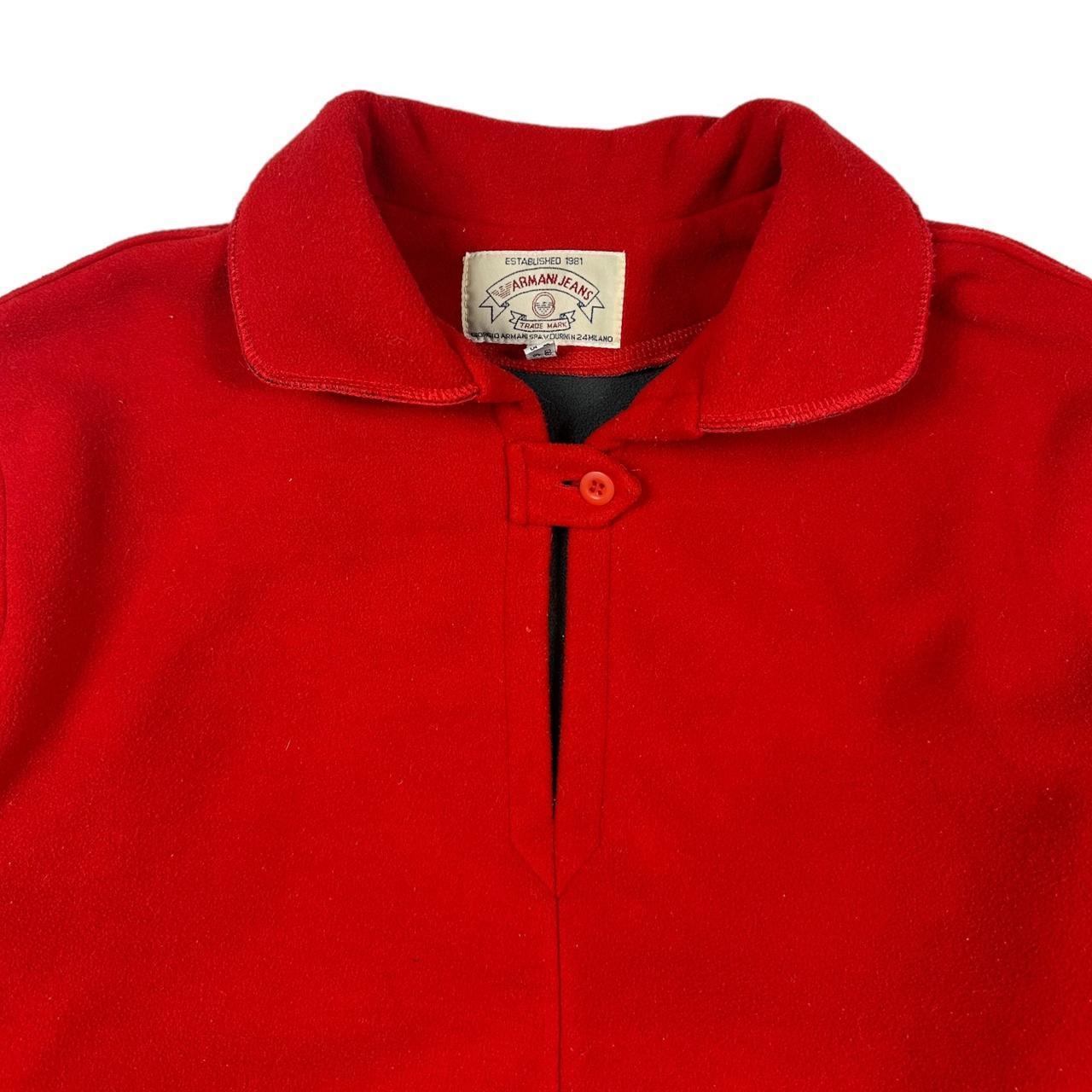 Vintage 1990s Armani Jeans Red Fleece Top - Known Source