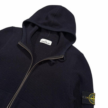 Stone island thick knitted zip up hoodie (M) | Medium, Navy