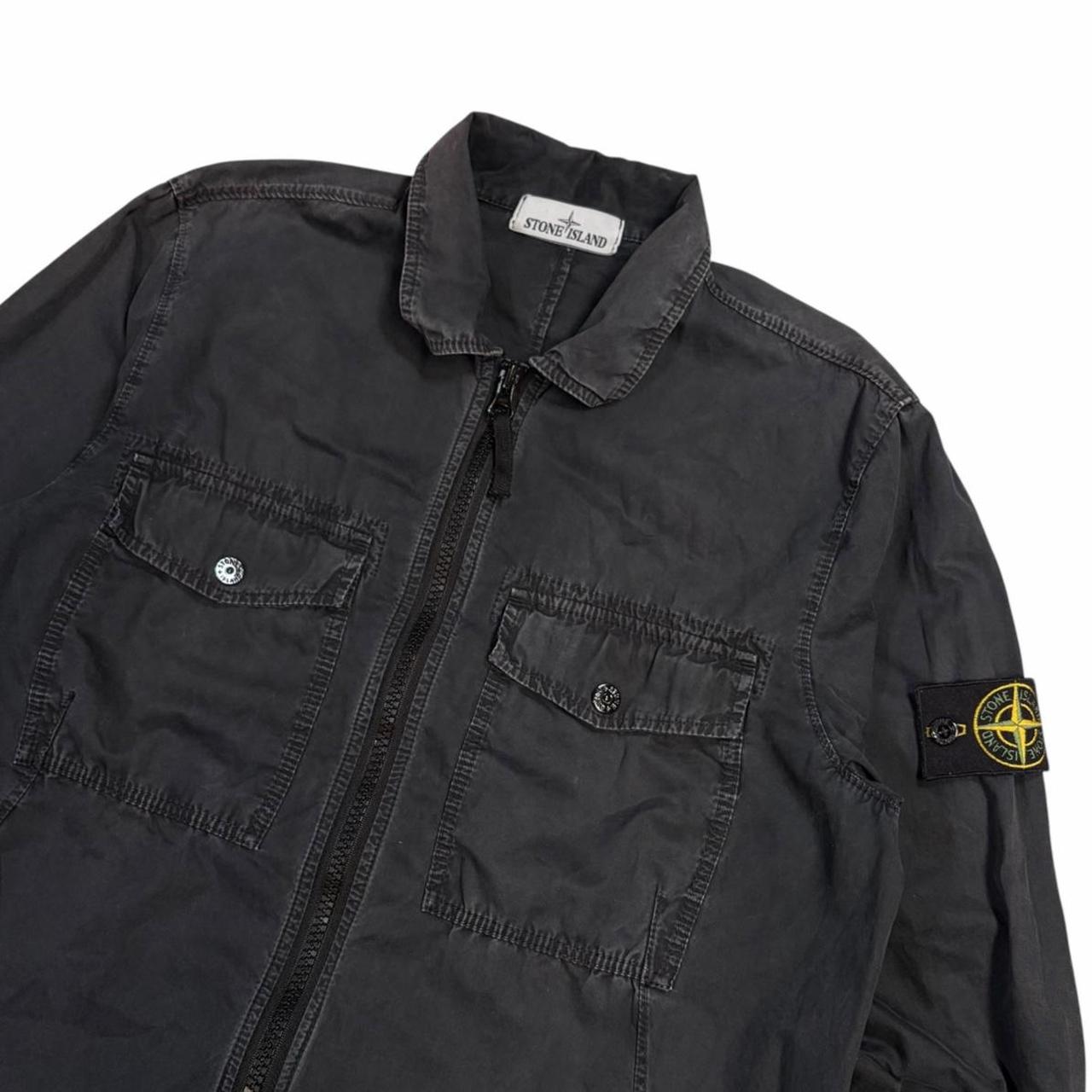 Stone island double pocket canvas overshirt jacket (S) | Small, Dark Grey