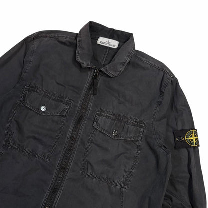 Stone island double pocket canvas overshirt jacket (S) | Small, Dark Grey