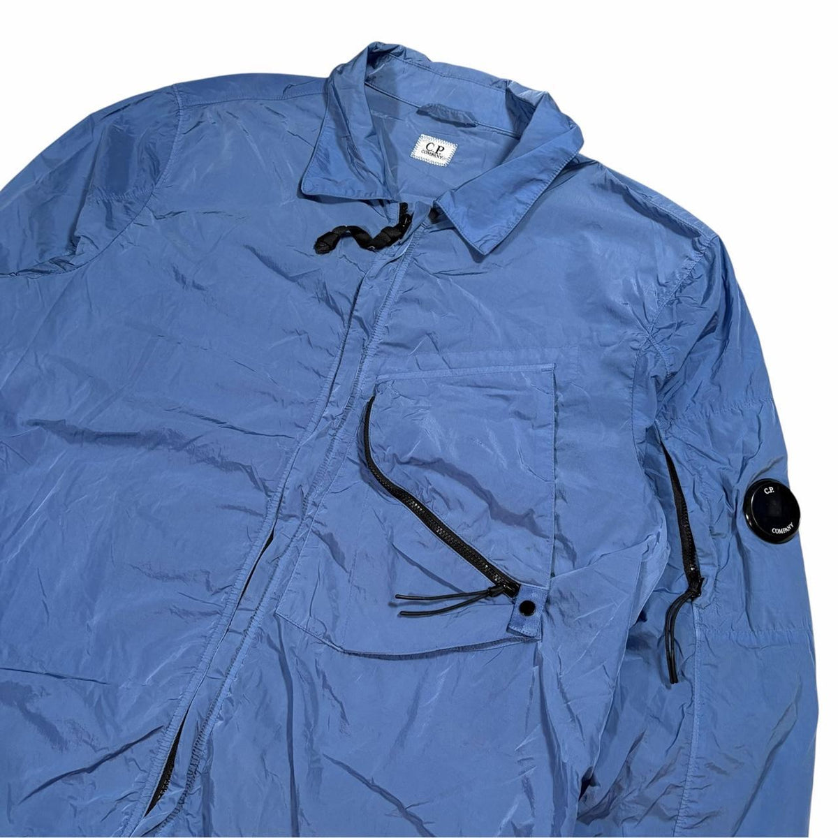 CP Company Chrome nylon shimmer overshirt jacket (XL) | XL, Blue