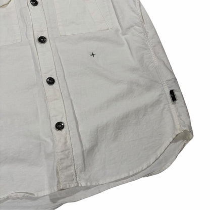 Stone island button up shirt (L) | Large, White