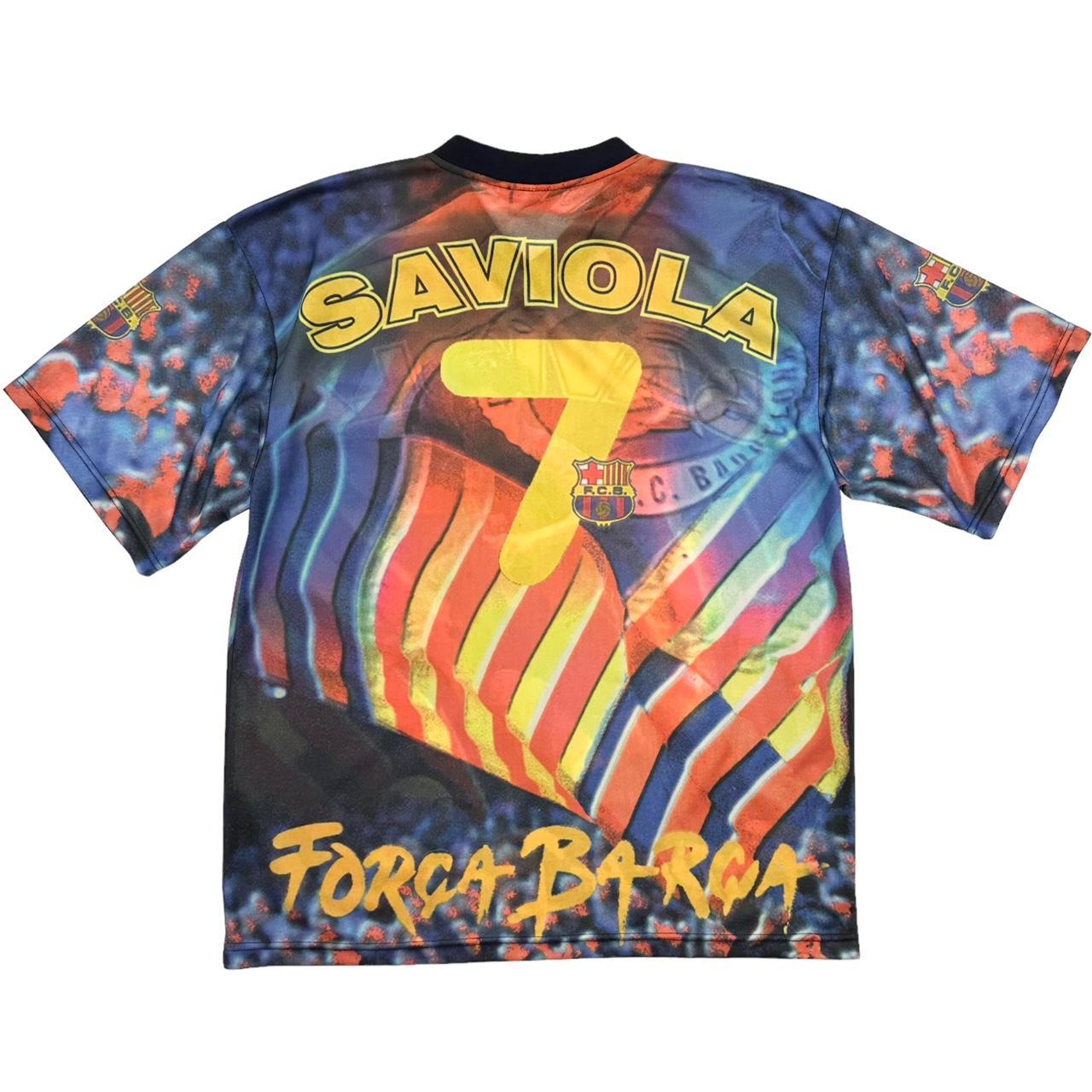 Vintage Saviola Barcelona Football shirt size M