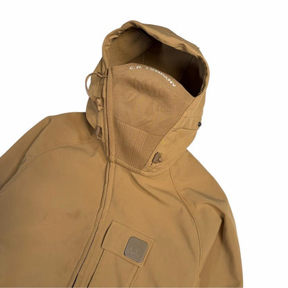 CP Company soft shell metropolis masked zip up jacket (S) | Small, Tan