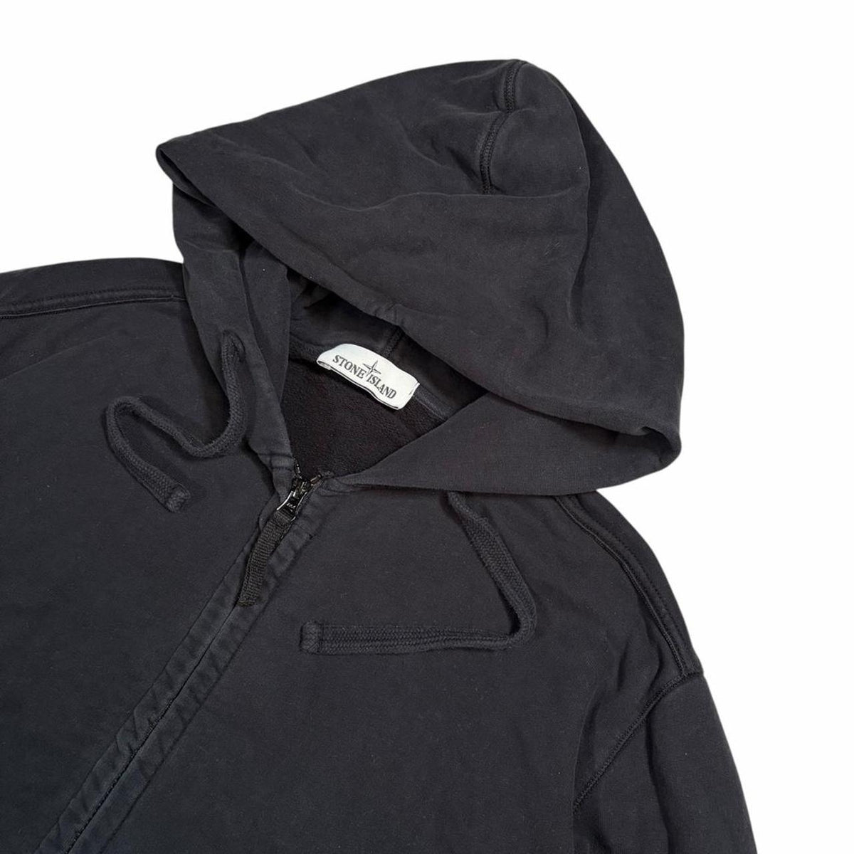 Stone island black zip up hoodie (XXXL) | XXXL, Black