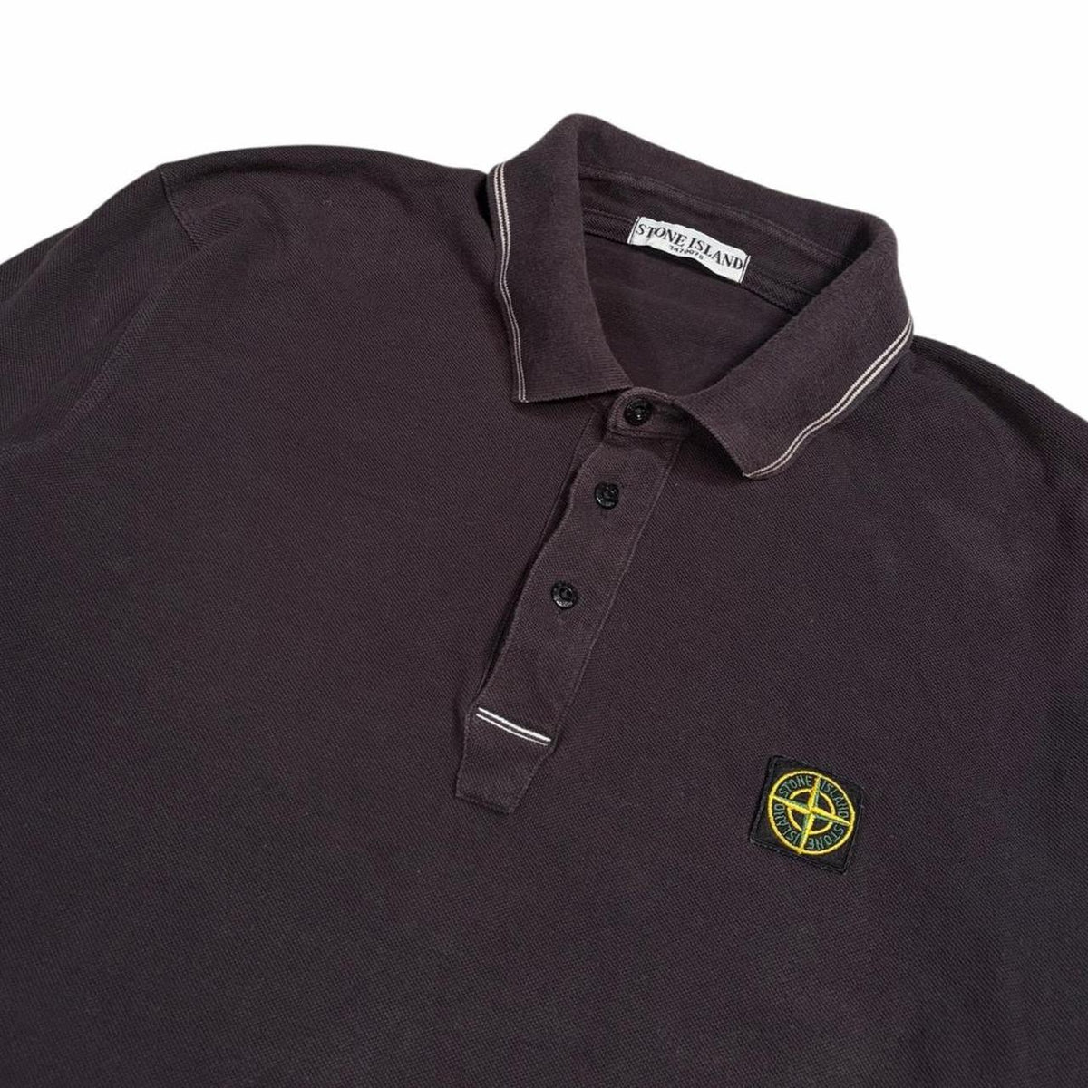 Stone island AW 2009 compass logo long sleeve polo shirt (XXXL) | XXXL, Black