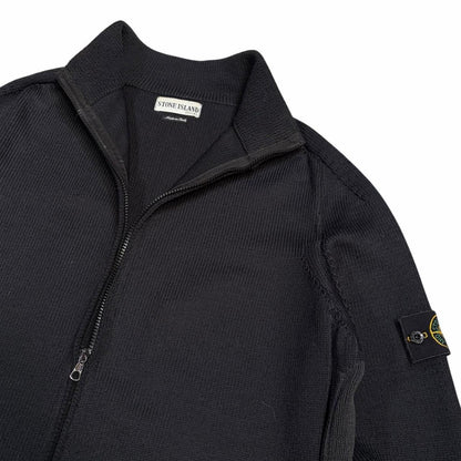 Stone island SS 2003 zip up knitted sweatshirt (XXL) | XXL, Black