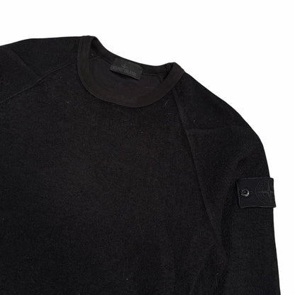 Stone island ghost badge wool sweatshirt (S) | Small, Black