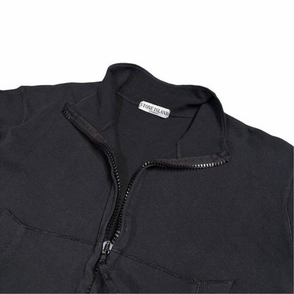 Stone island SS 2006 knit zip up sweatshirt (XL) | XL, Black