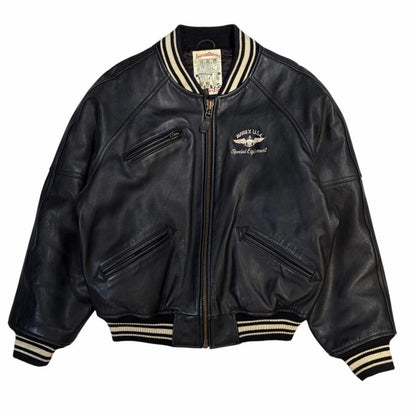 Avirex USA leather jacket (XS) | XS, Black