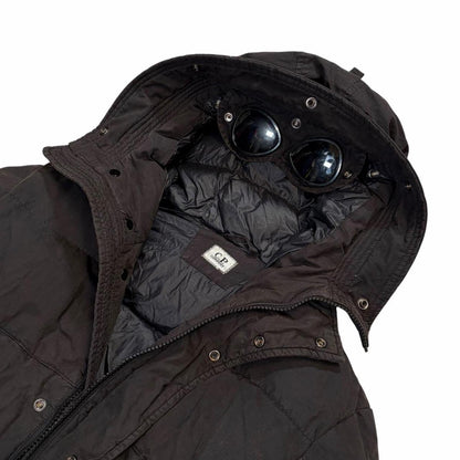 CP Company 50 Fili Component Dyeing black down goggle jacket (S) | Small, Black