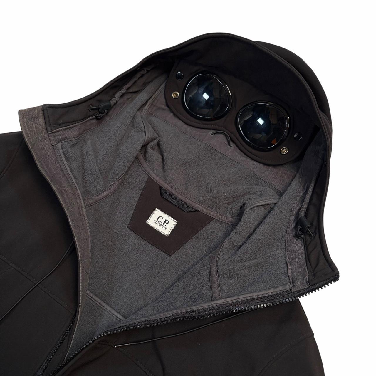 CP Company black soft shell goggle jacket (S) | Small, Black