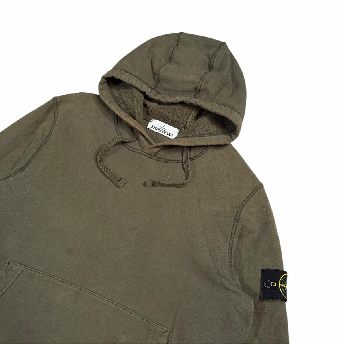 Stone island thick pullover hoodie (S) | Small, Olive