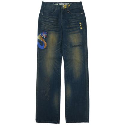 Vintage Snake Big Train Bikes Denim Jeans Size W29