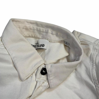 Stone island button up overshirt (L) | Large, White