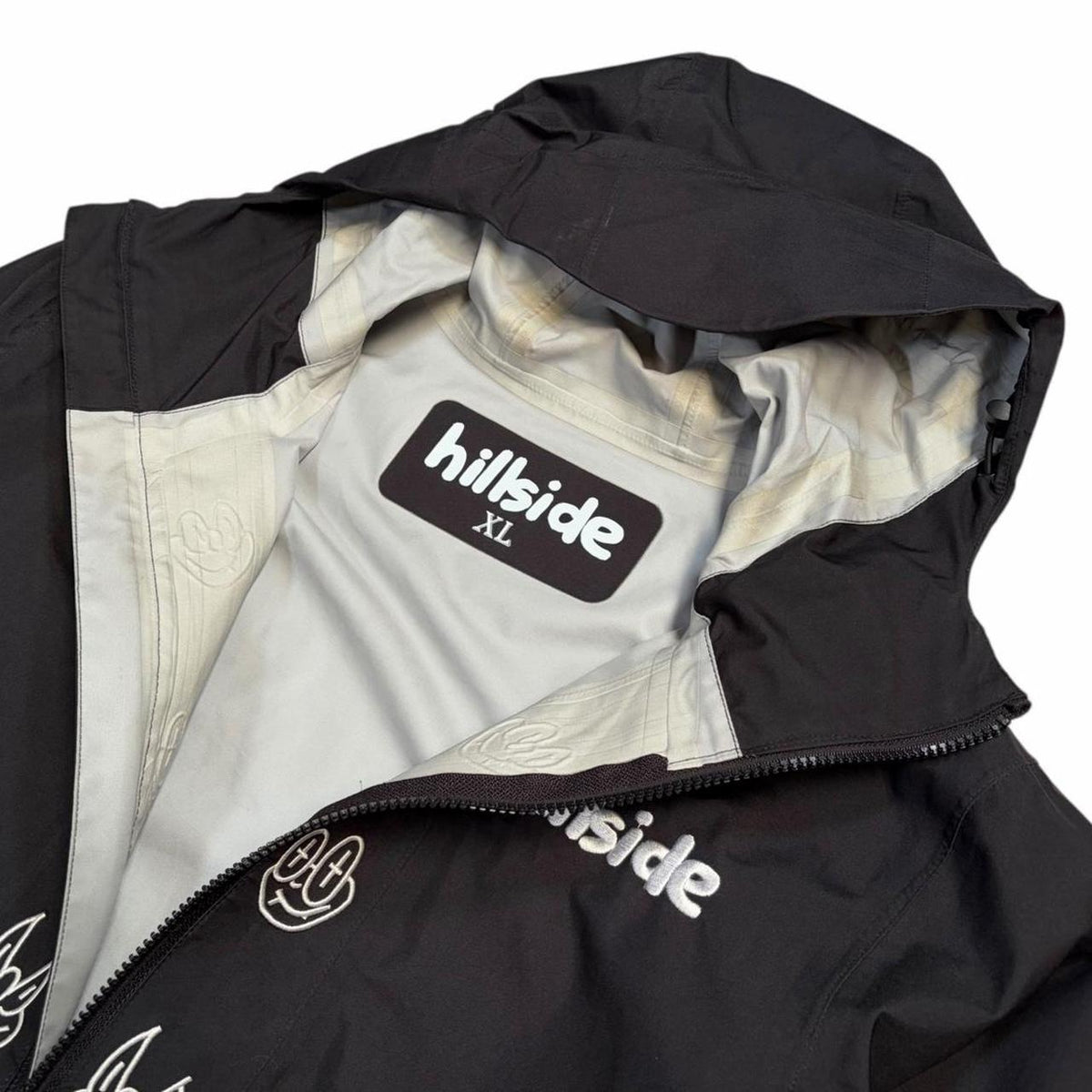 Hillside x Slawn graphic windbreaker jacket (XL) | XL, Black