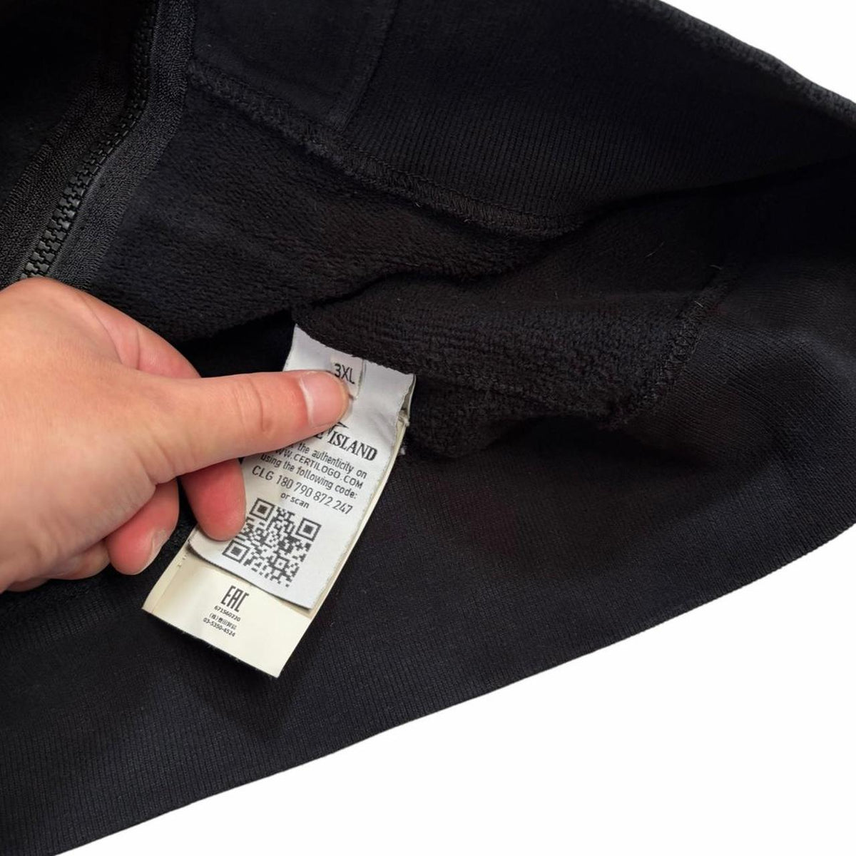 Stone island black zip up hoodie (XXXL) | XXXL, Black