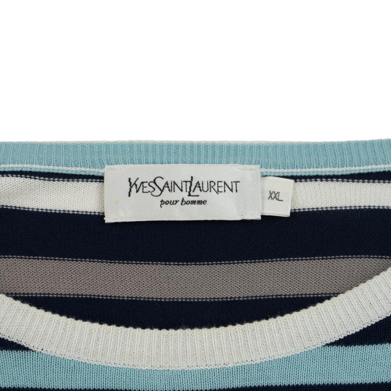 Vintage YSL Yves Saint Laurent Stripe Jumper Size XL