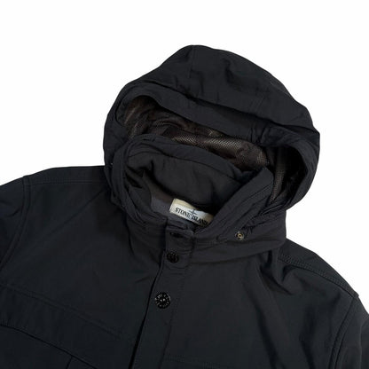 Stone island soft shell jacket with concealable hood (XXL) | XXL, Black