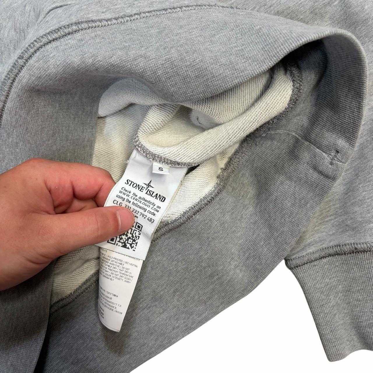 Stone island grey pullover hoodie (S) | Small, Grey