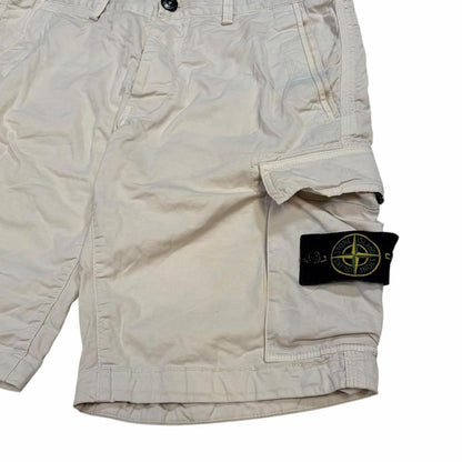 Stone island cream cargo shorts (W32) | O/S, Cream