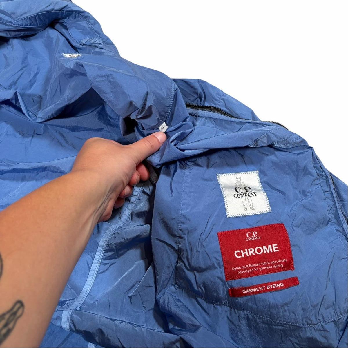 CP Company Chrome nylon shimmer overshirt jacket (XL) | XL, Blue