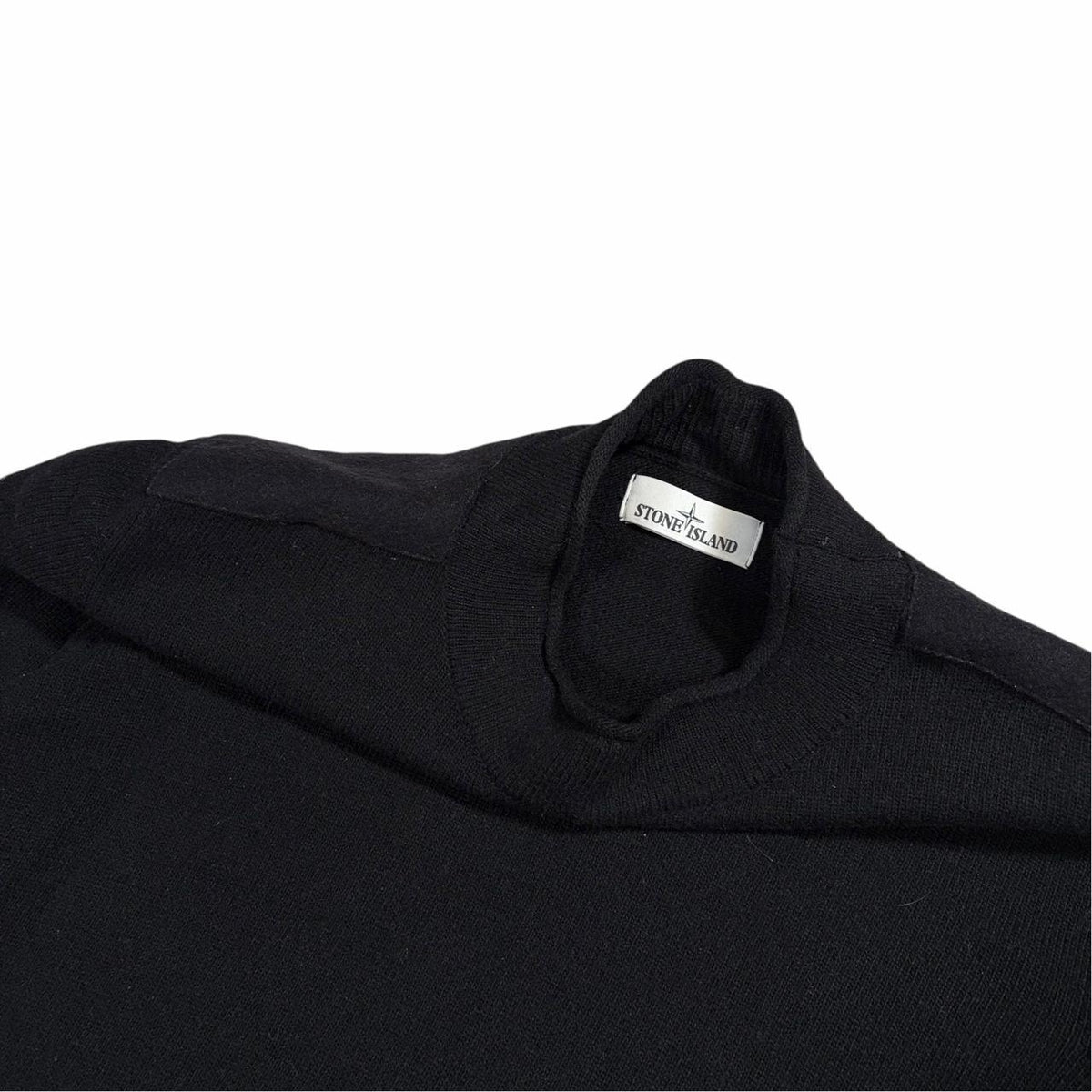 Stone island mock neck knit pullover sweatshirt (XL) | XL, Black