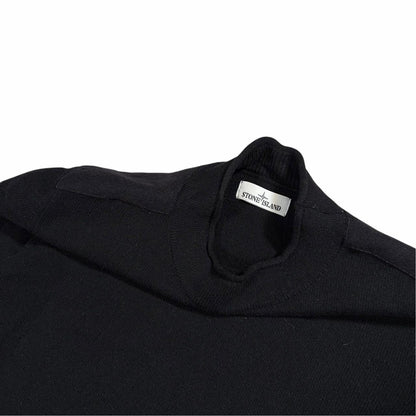 Stone island mock neck knit pullover sweatshirt (XL) | XL, Black