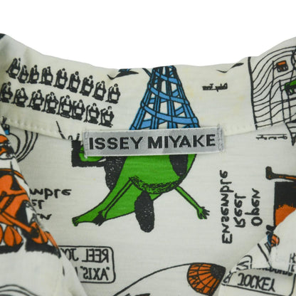 Vintage Issey Miyake All Over Print Polo Shirt Woman’s Size M