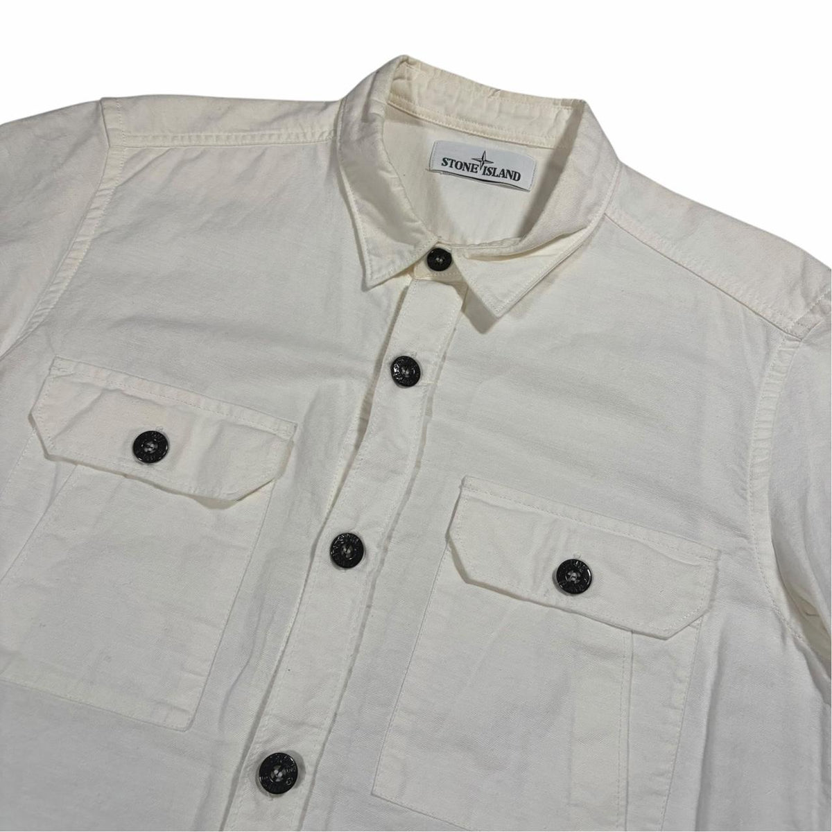 Stone island button up shirt (L) | Large, White
