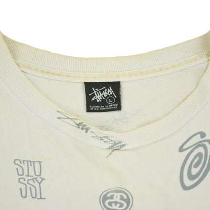 Vintage Stussy Multi Logo T Shirt Size L