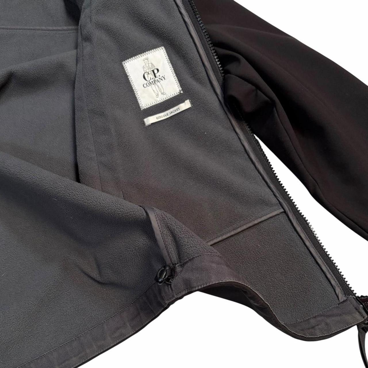 CP Company black soft shell goggle jacket (S) | Small, Black