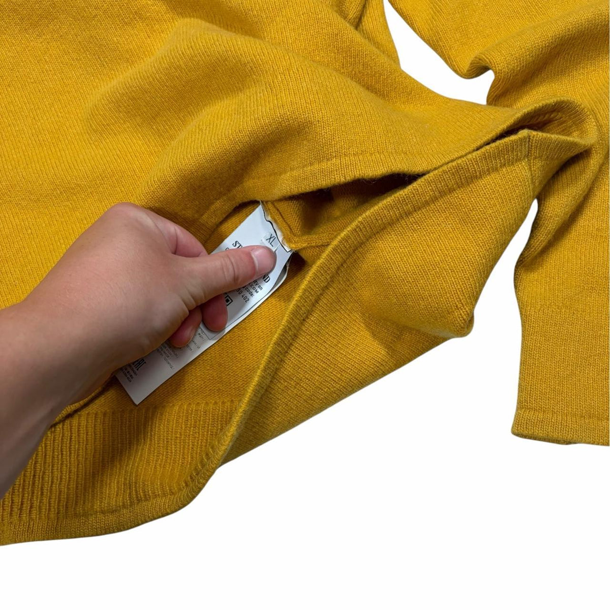 Stone island mock neck knit pullover sweatshirt (XL) | XL, Mustard Yellow