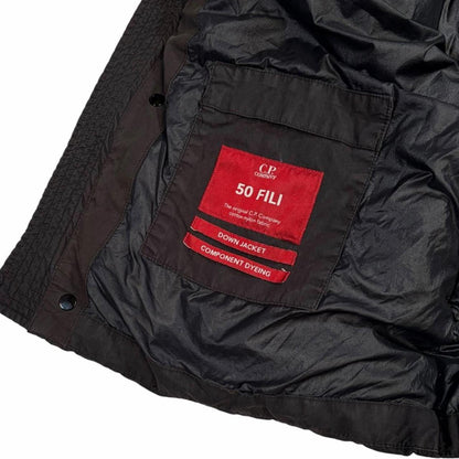 CP Company 50 Fili Component Dyeing black down goggle jacket (S) | Small, Black