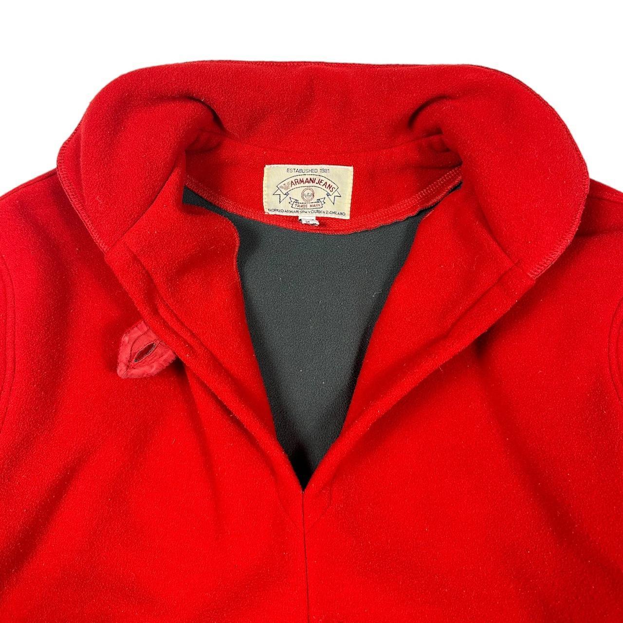 Vintage 1990s Armani Jeans Red Fleece Top - Known Source