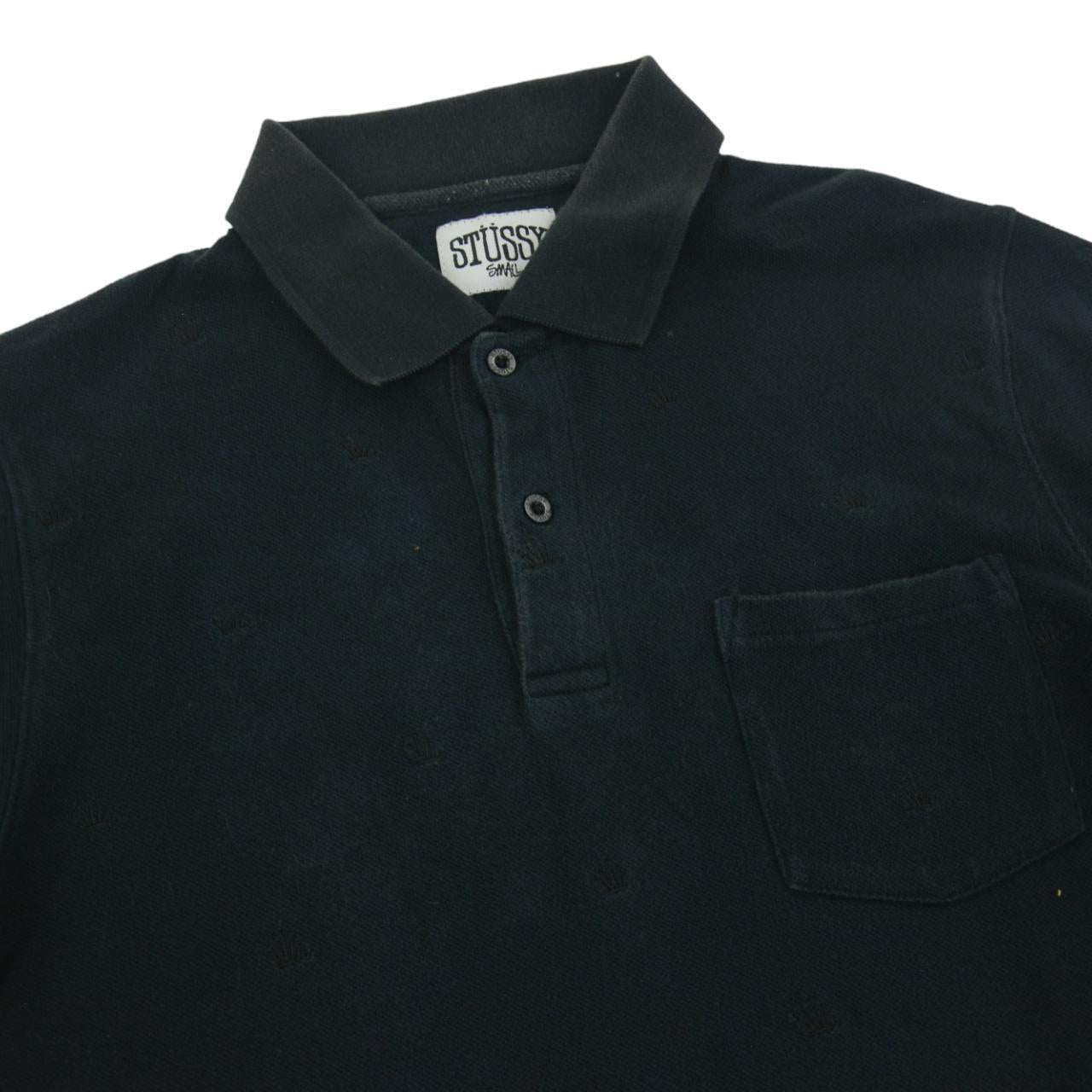 Vintage Stussy Crown Monogram Polo Shirt Size S