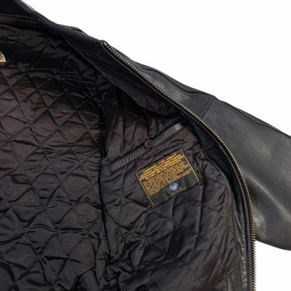 Avirex USA leather jacket (XS) | XS, Black