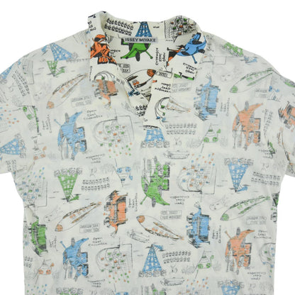 Vintage Issey Miyake All Over Print Polo Shirt Woman’s Size M