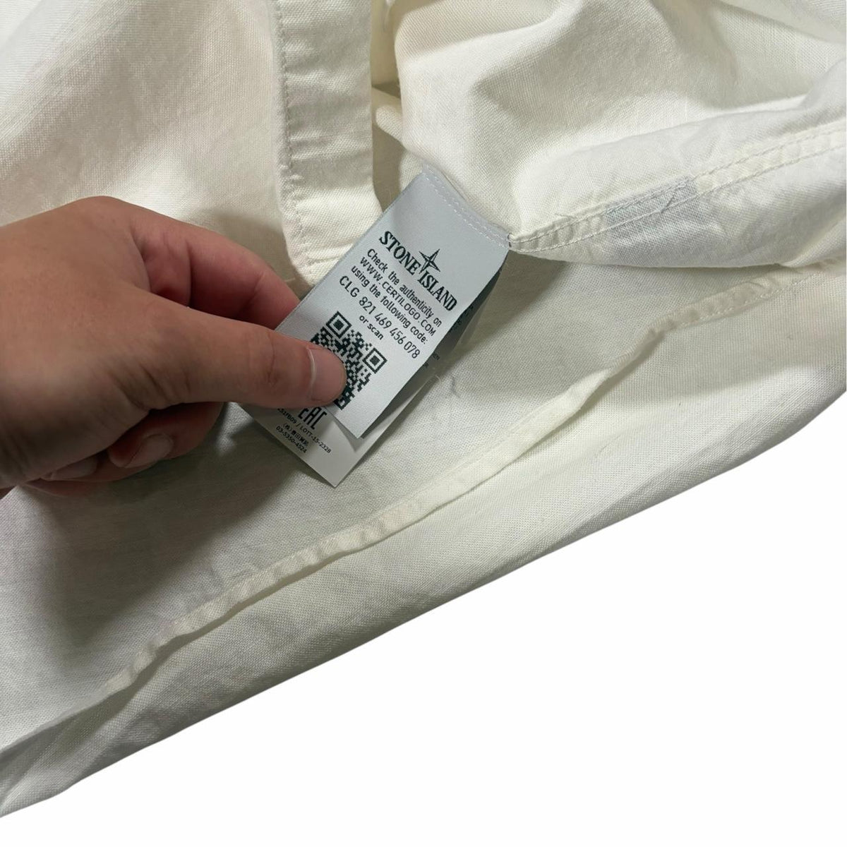 Stone island button up shirt (L) | Large, White