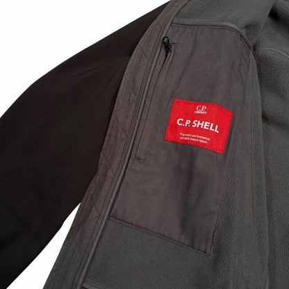 CP Company black soft shell goggle jacket (S) | Small, Black