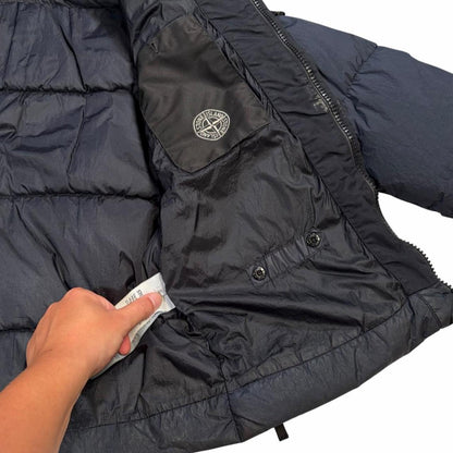 Stone island navy garment dyed crinkle reps NY down puffer jacket (S) | Small, Navy