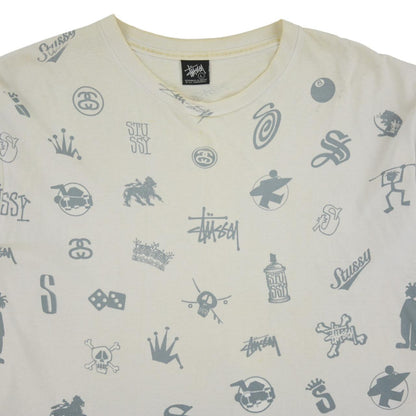 Vintage Stussy Multi Logo T Shirt Size L