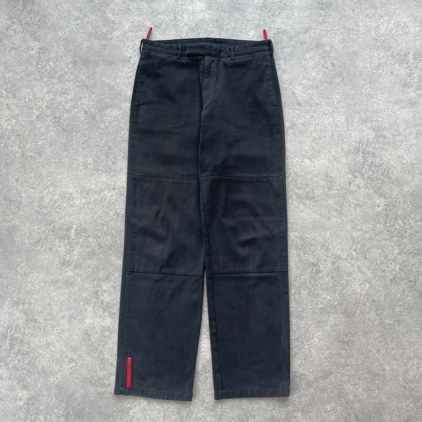 Prada Sport 2000s straight leg double knee trousers (30”x 32”)