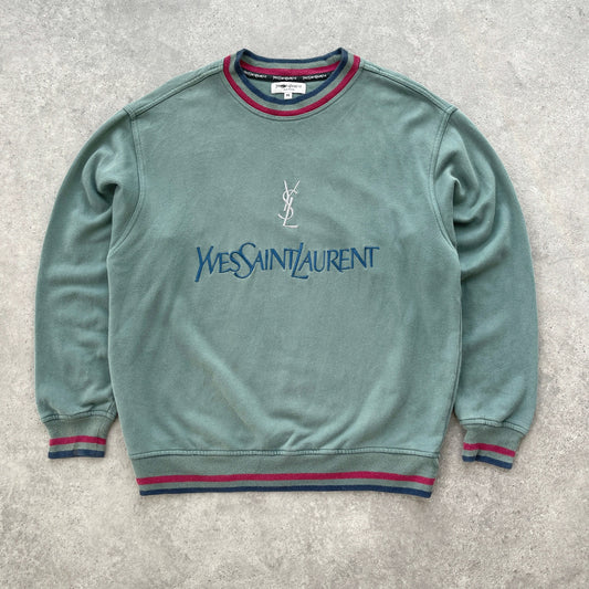 YSL RARE 2000s heavyweight embroidered sweatshirt (M)