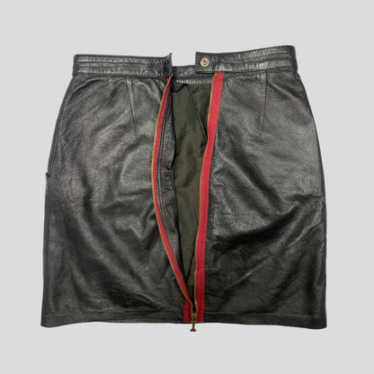 Iceberg 90’s Leather Zipper Mini-Skirt - 6 (w26)