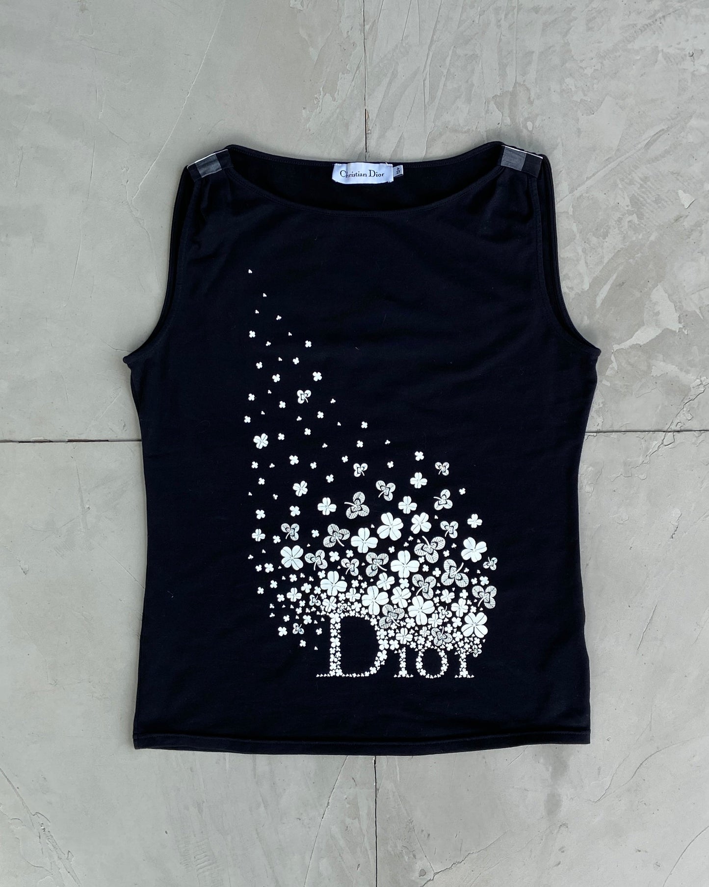 DIOR 2000'S LOGO CLOVER VEST TOP - M